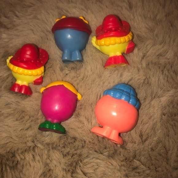 VTG 80’s Arby’s Mr. Men Rubber Mini Miniature Toy Figurines x5 / Approx 1.6” - Picture 2 of 3